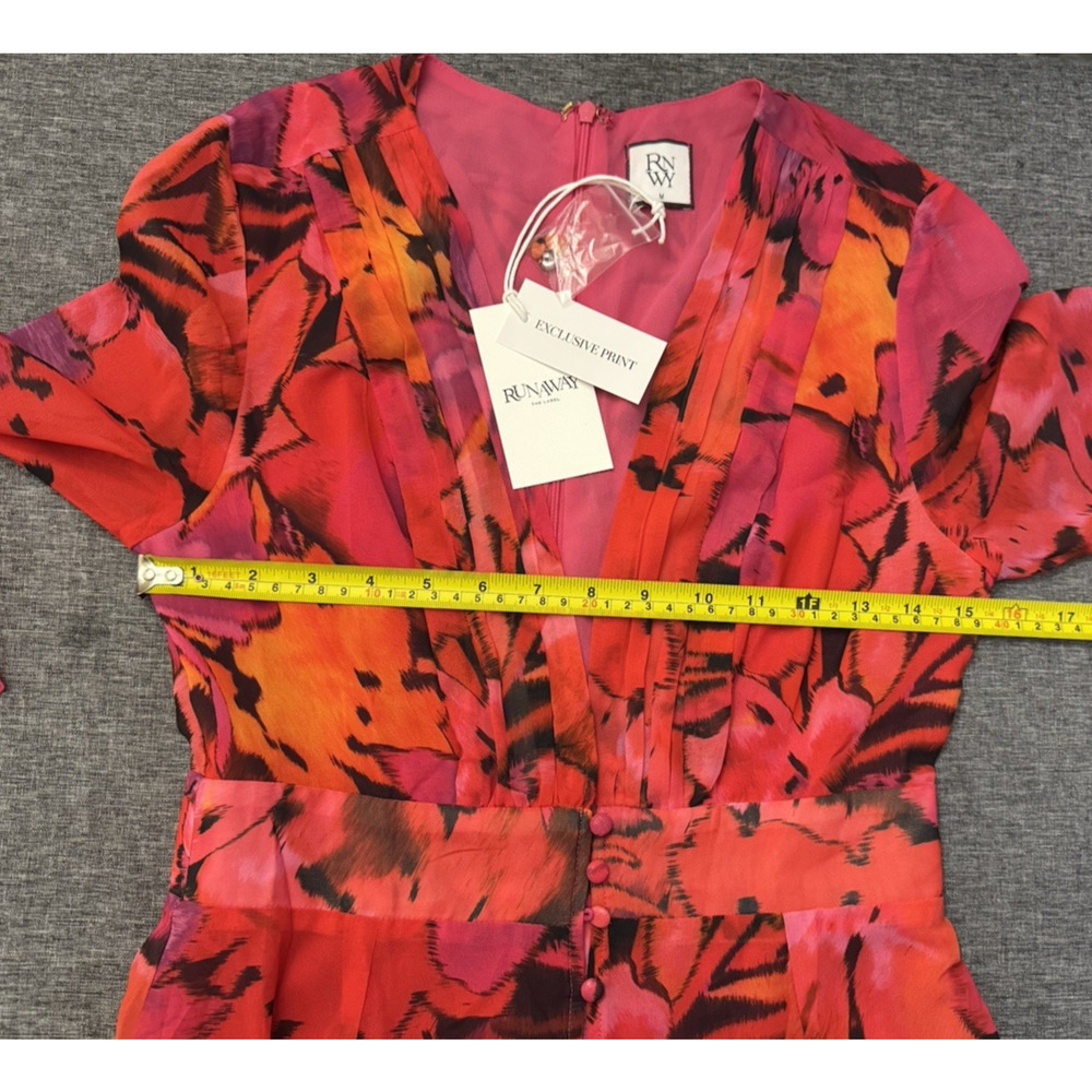 Runaway The Label ROMELLY Dress in Pink Floral Bell Sleeve Size M NWT - Picture 7 of 12